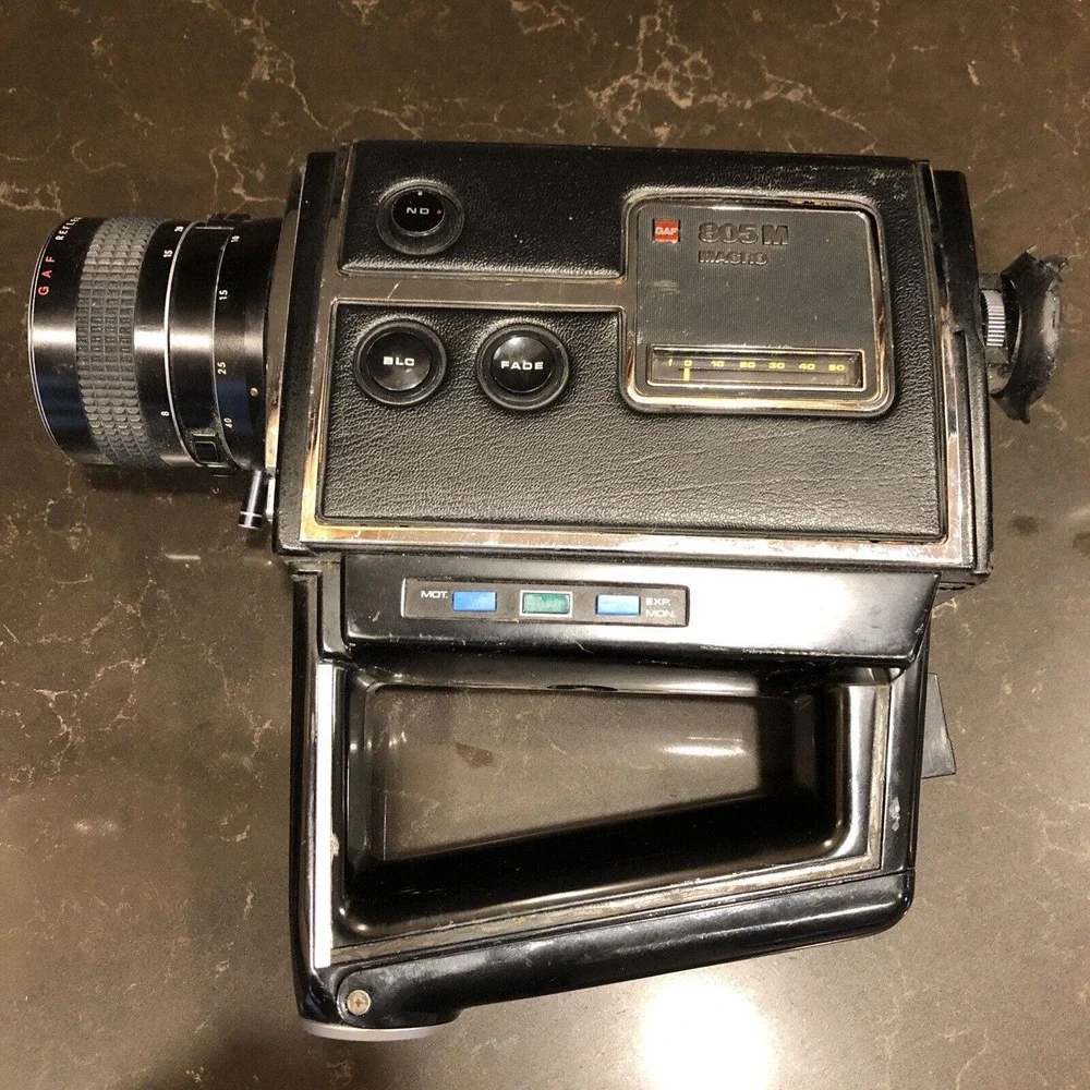 GAF 805 M Macro Movie‎ Camera Super 8 Used Video Equipment UNTESTED AS IS
